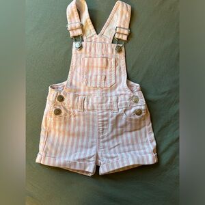 Baby girl striped overalls